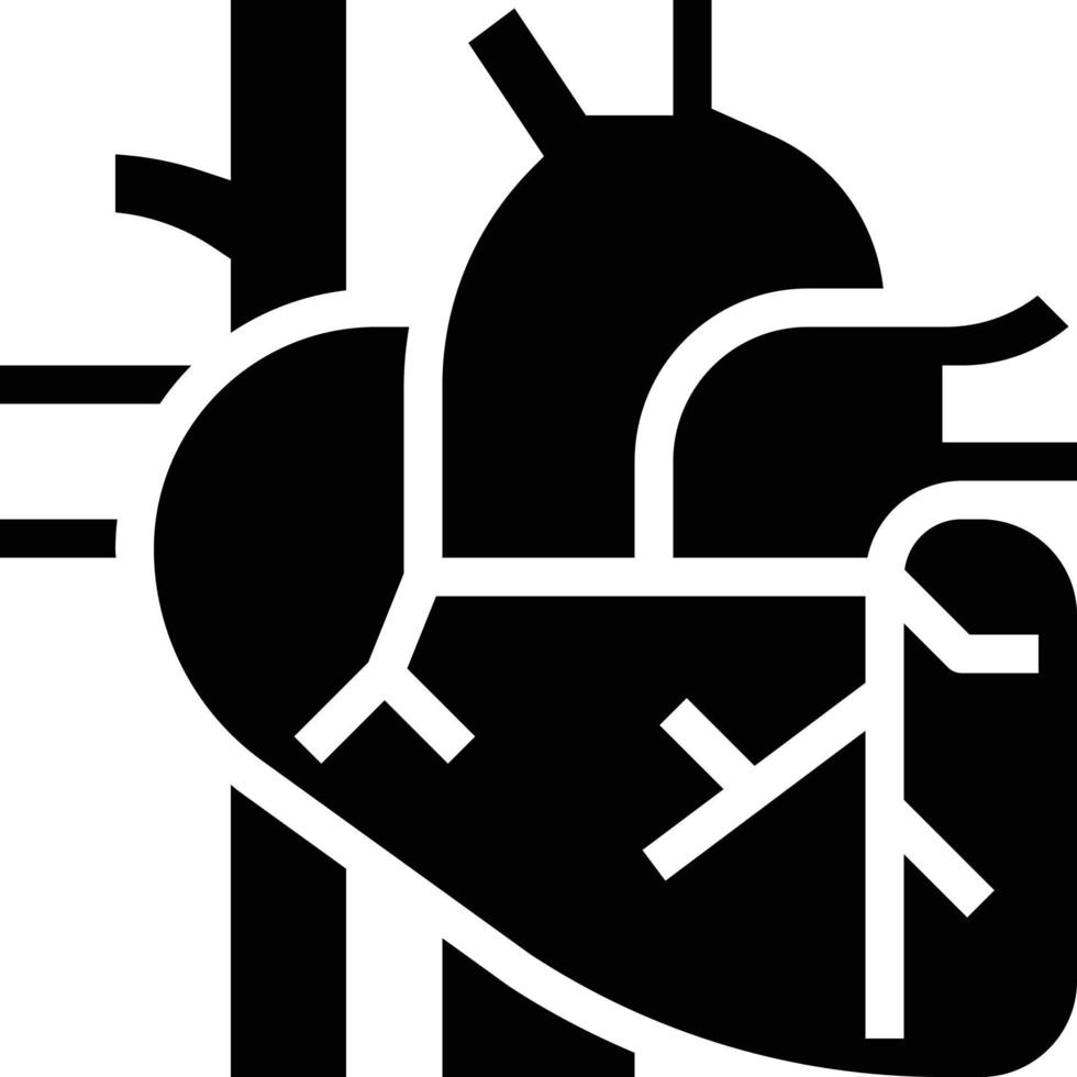 hart orgaan gezondheidszorg medisch - solide icoon vector