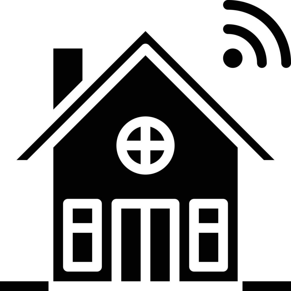 huis Wifi connectiviteit technologie - solide icoon vector