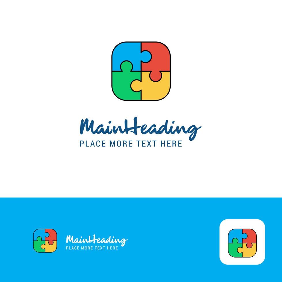 creatief puzzel spel logo ontwerp vlak kleur logo plaats voor slogan vector illustratie