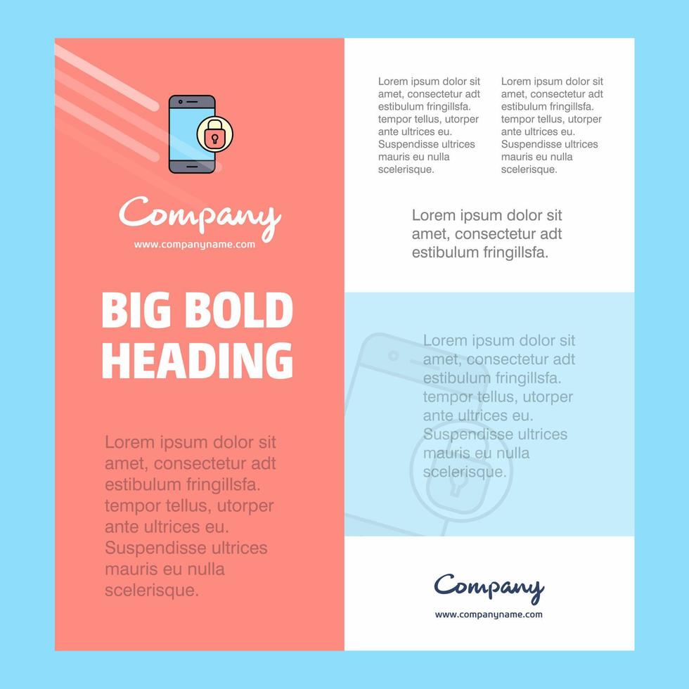 beschermde smartphone bedrijf bedrijf poster sjabloon met plaats voor tekst en afbeeldingen vector achtergrond