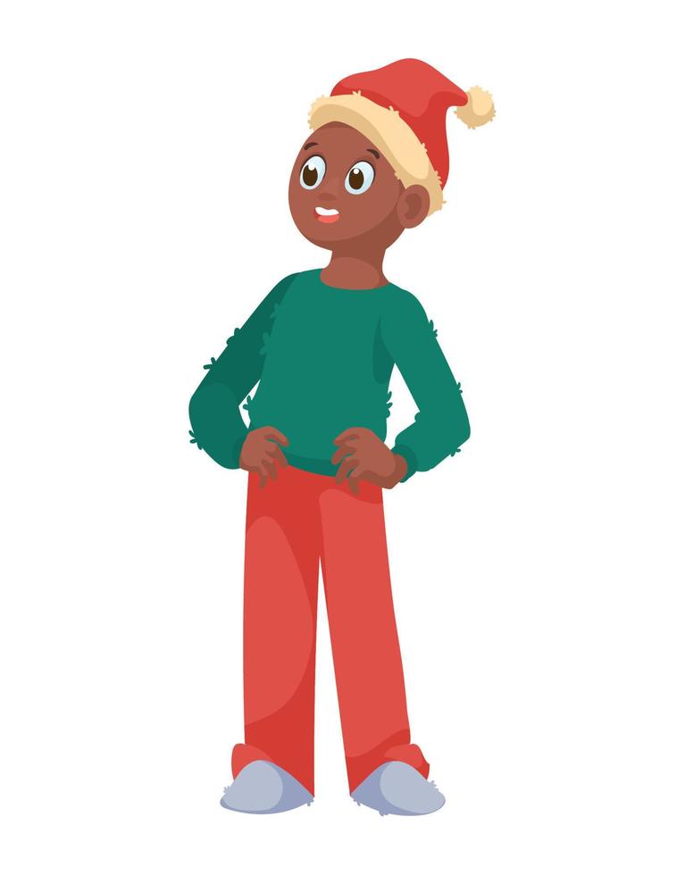 afro Mens vieren Kerstmis vector