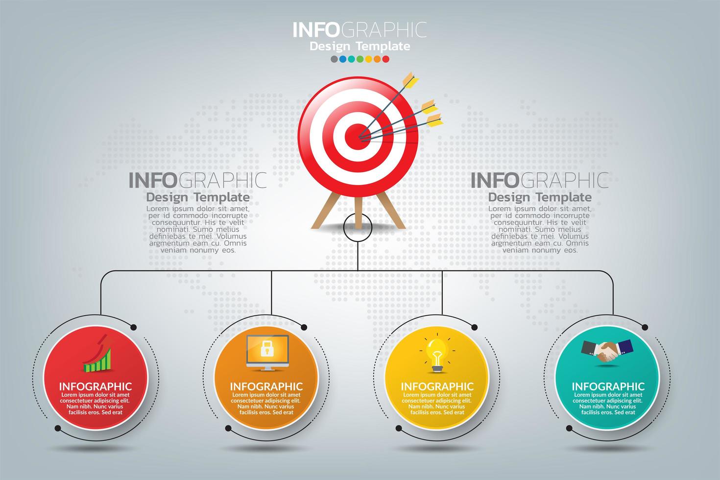 infographic sjabloondoel met vier elementen vector