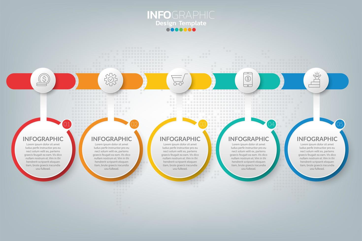 infographic sjabloon en pictogrammen. bedrijfsconcept met processen. vector