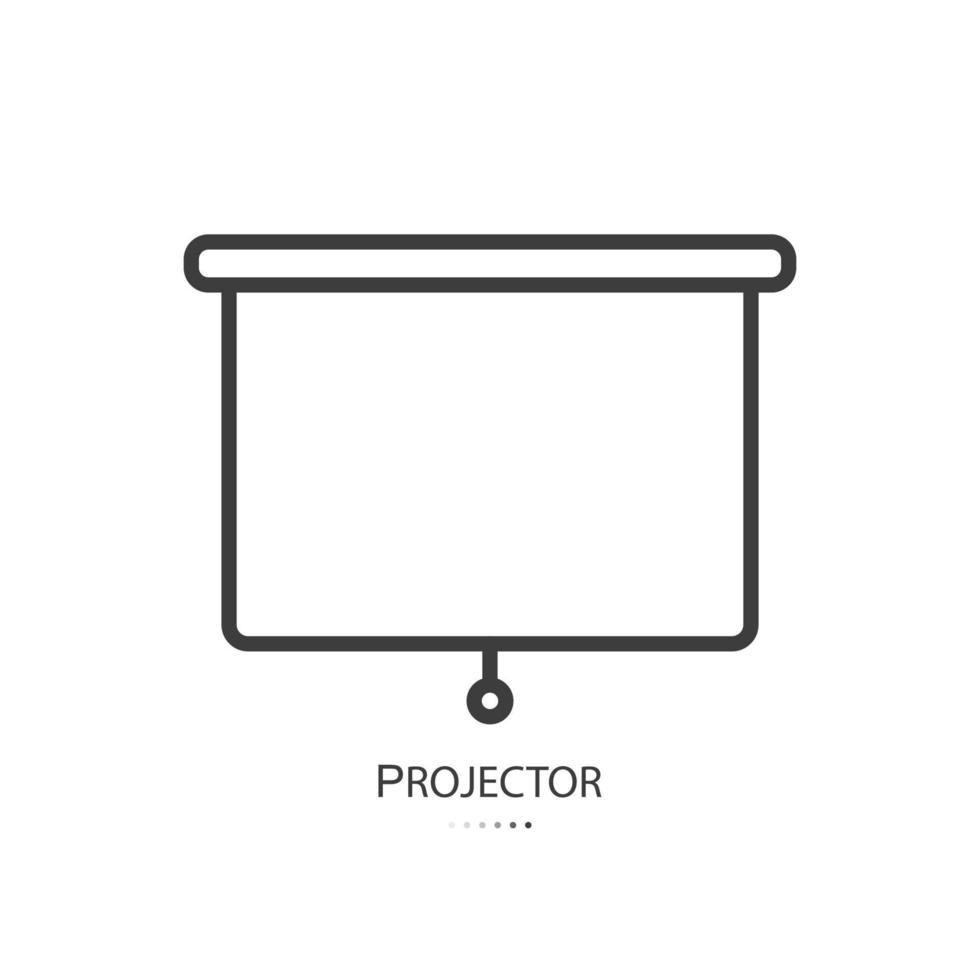 zwart lijn icoon van projector geïsoleerd Aan wit achtergrond. vector illustratie.