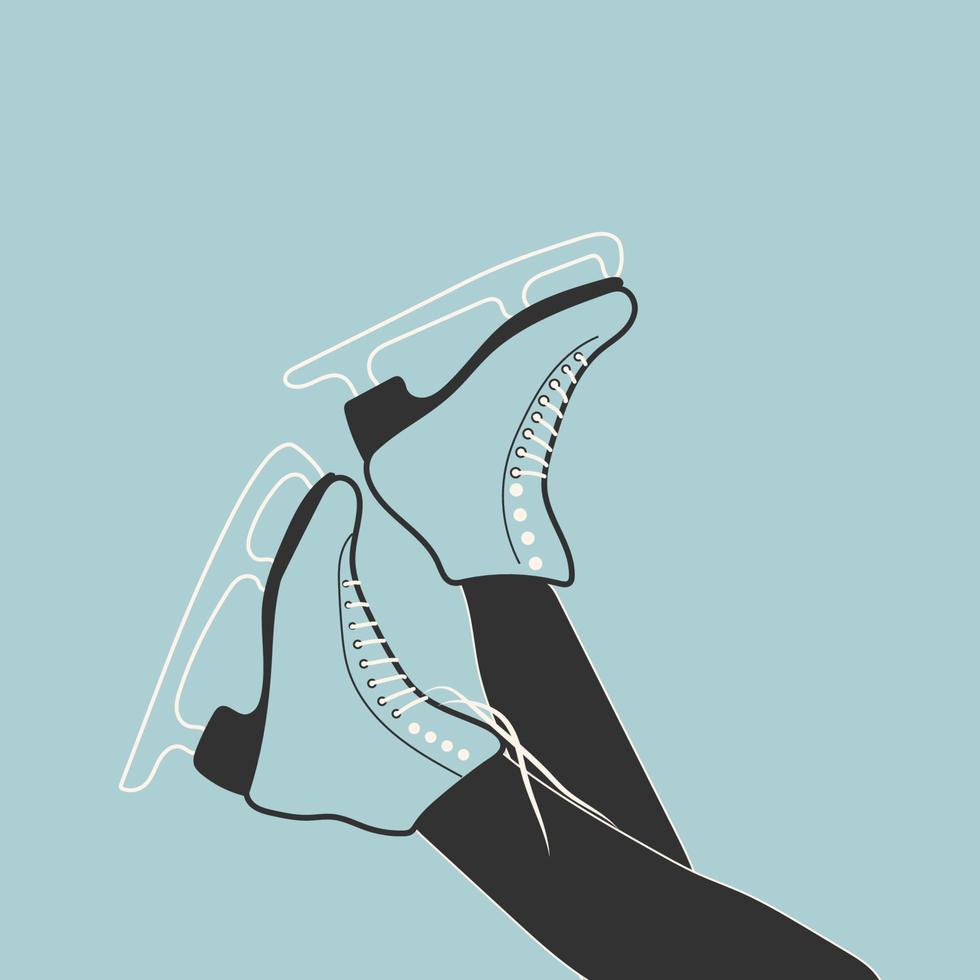 paar- van wit ijs schaatsen. figuur het schaatsen. vrouwen ijs schaatsen. winter sport. vector illustratie