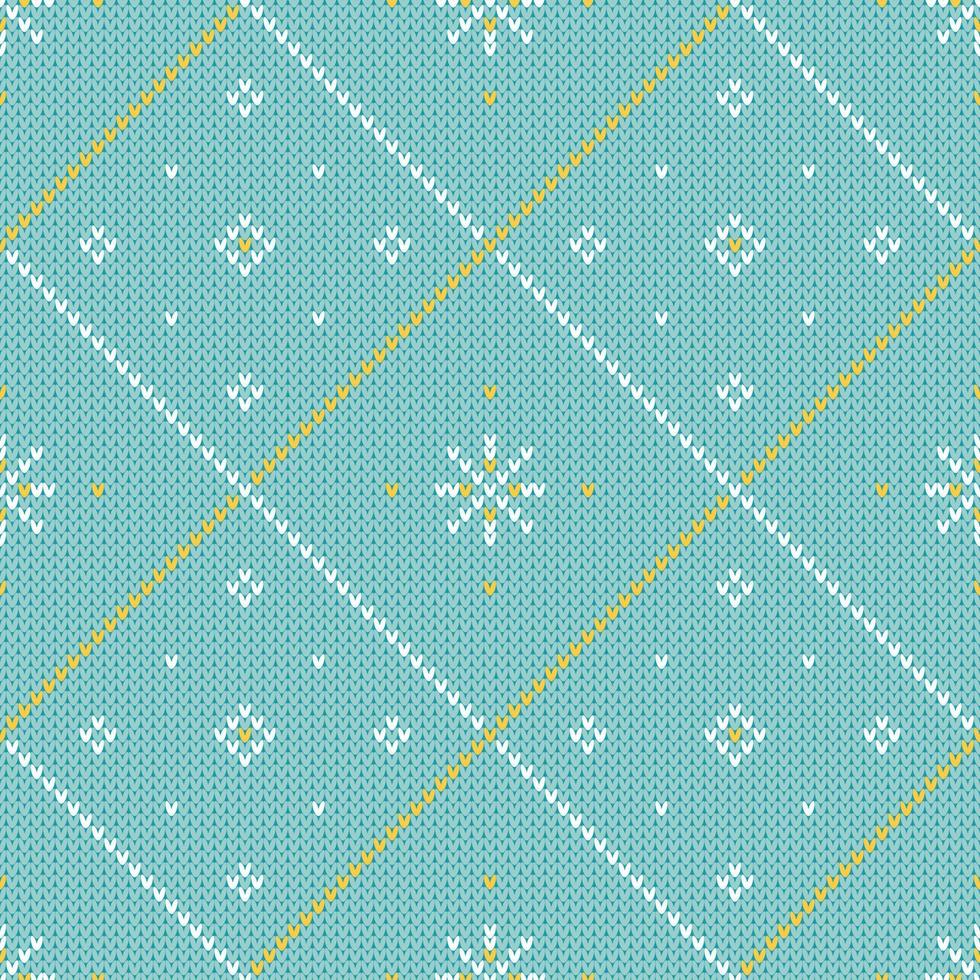 Kerstmis gebreid pastel blauw lapwerk patroon vector