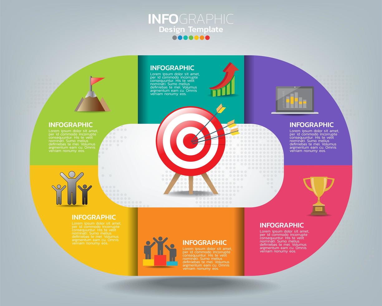 doel met pictogrammen en tekst, infographic sjabloon. vector