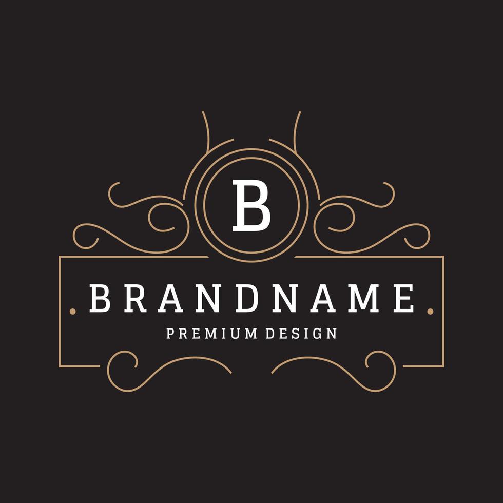 minimalistische en elegant ornament logo ontwerp. luxe ornament logo sjabloon voor bedrijf, bruiloft, insigne, restaurant, hotel, winkel en mode. vector