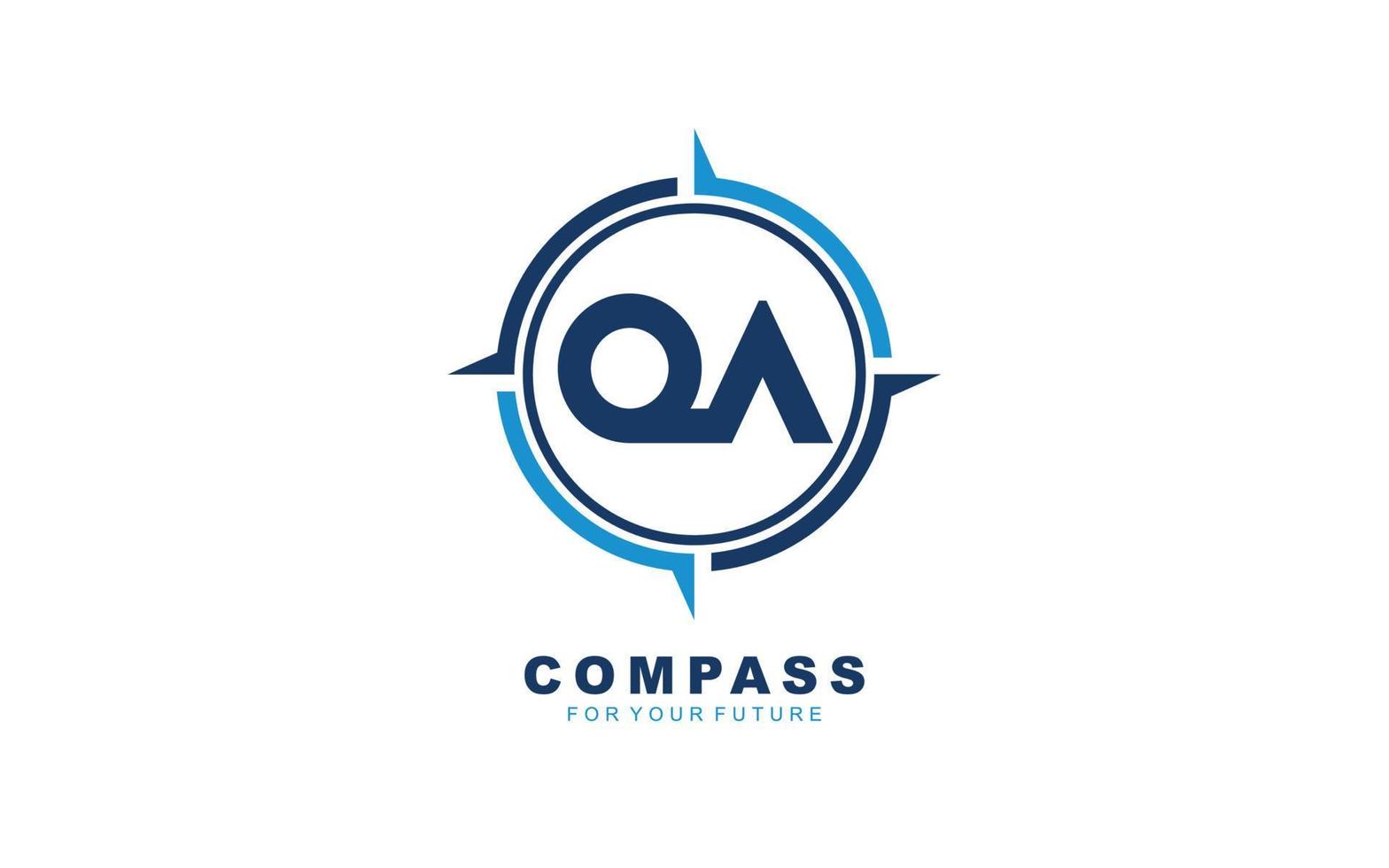 qa logo navigatie voor branding bedrijf. kompas sjabloon vector illustratie voor uw merk.