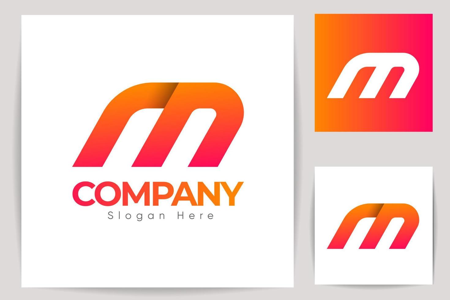 gemakkelijk bedrijf modern brief m logo sjabloon, helling kleur met creatief ontwerp, premie vector. vector