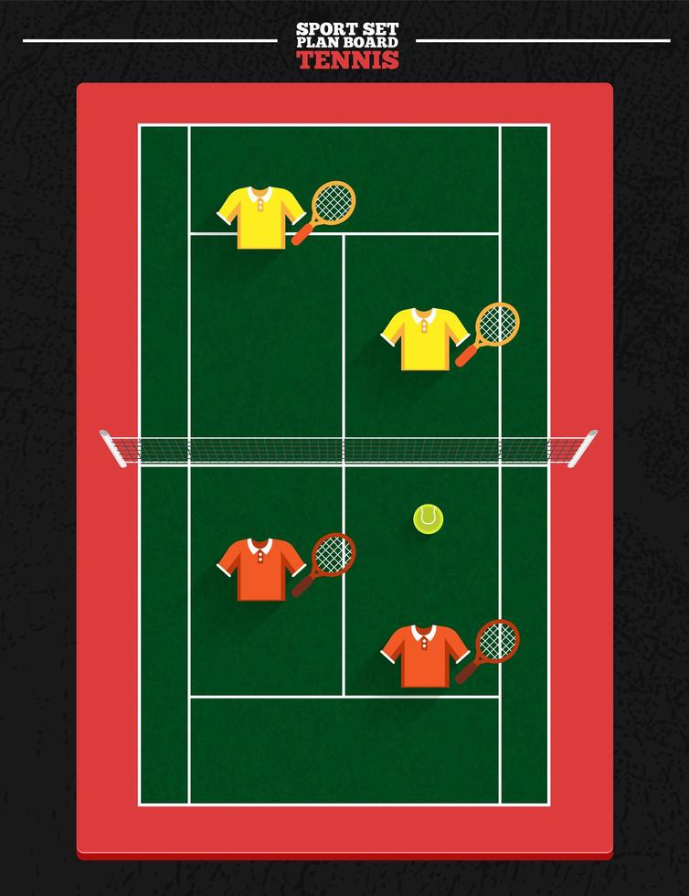 tennisbaan met spelerspositie vector