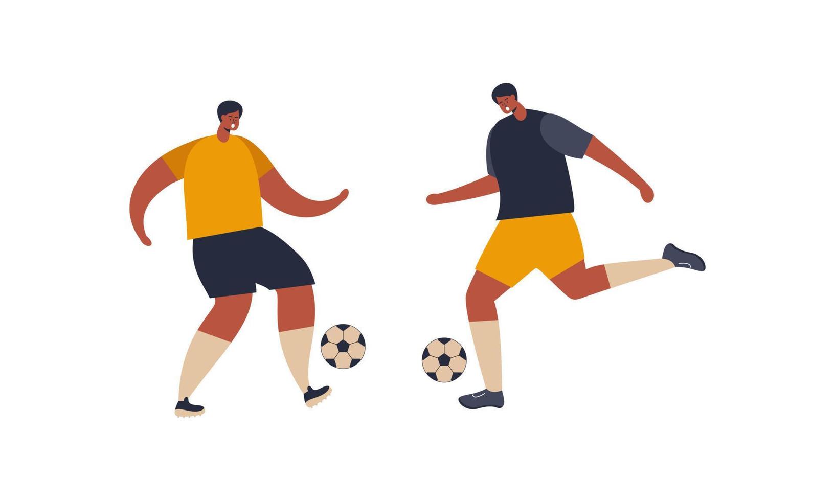 vlak Amerikaans voetbal spelers geïllustreerd vector