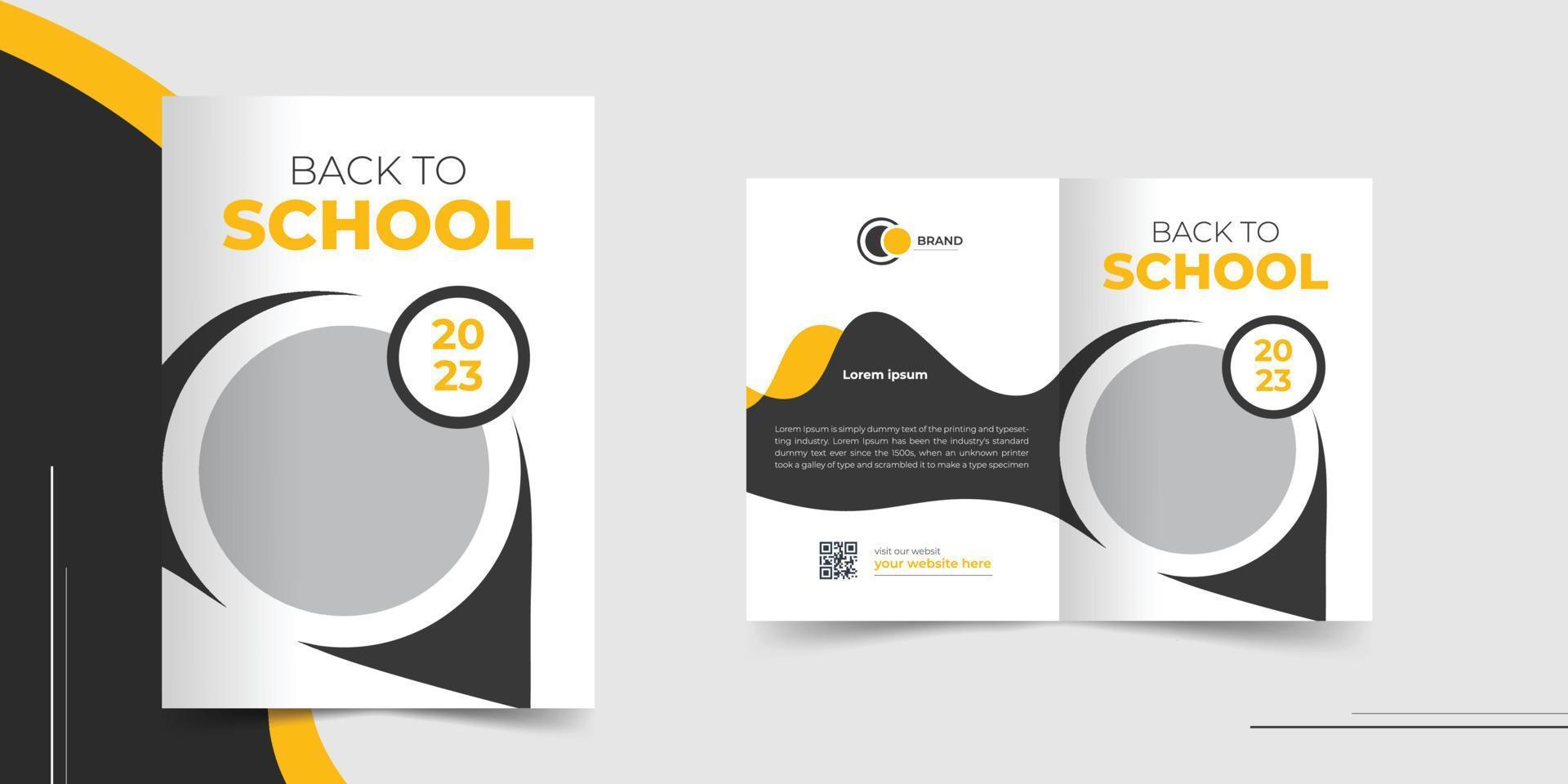 terug naar school- brochure ontwerp of school- toelating brochure ontwerp sjabloon vector