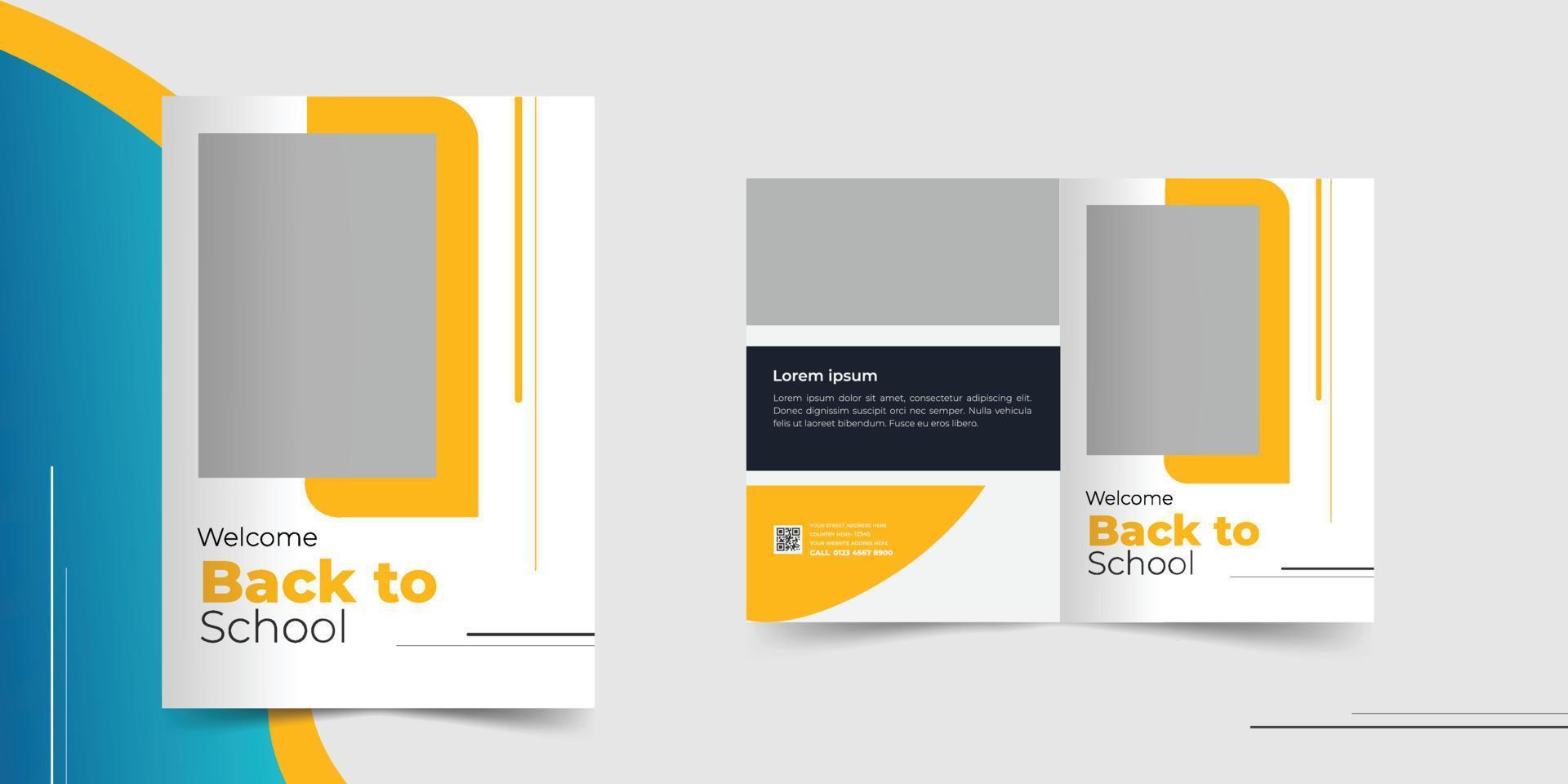 terug naar school- brochure ontwerp of school- toelating brochure ontwerp sjabloon vector