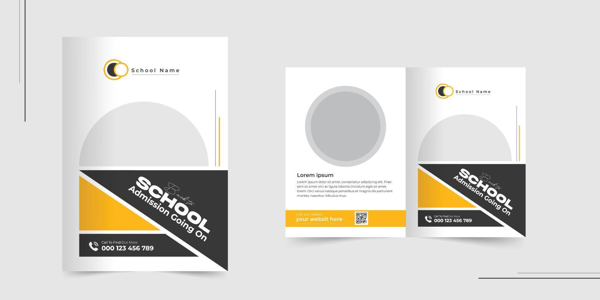 terug naar school- brochure ontwerp of school- toelating brochure ontwerp sjabloon vector