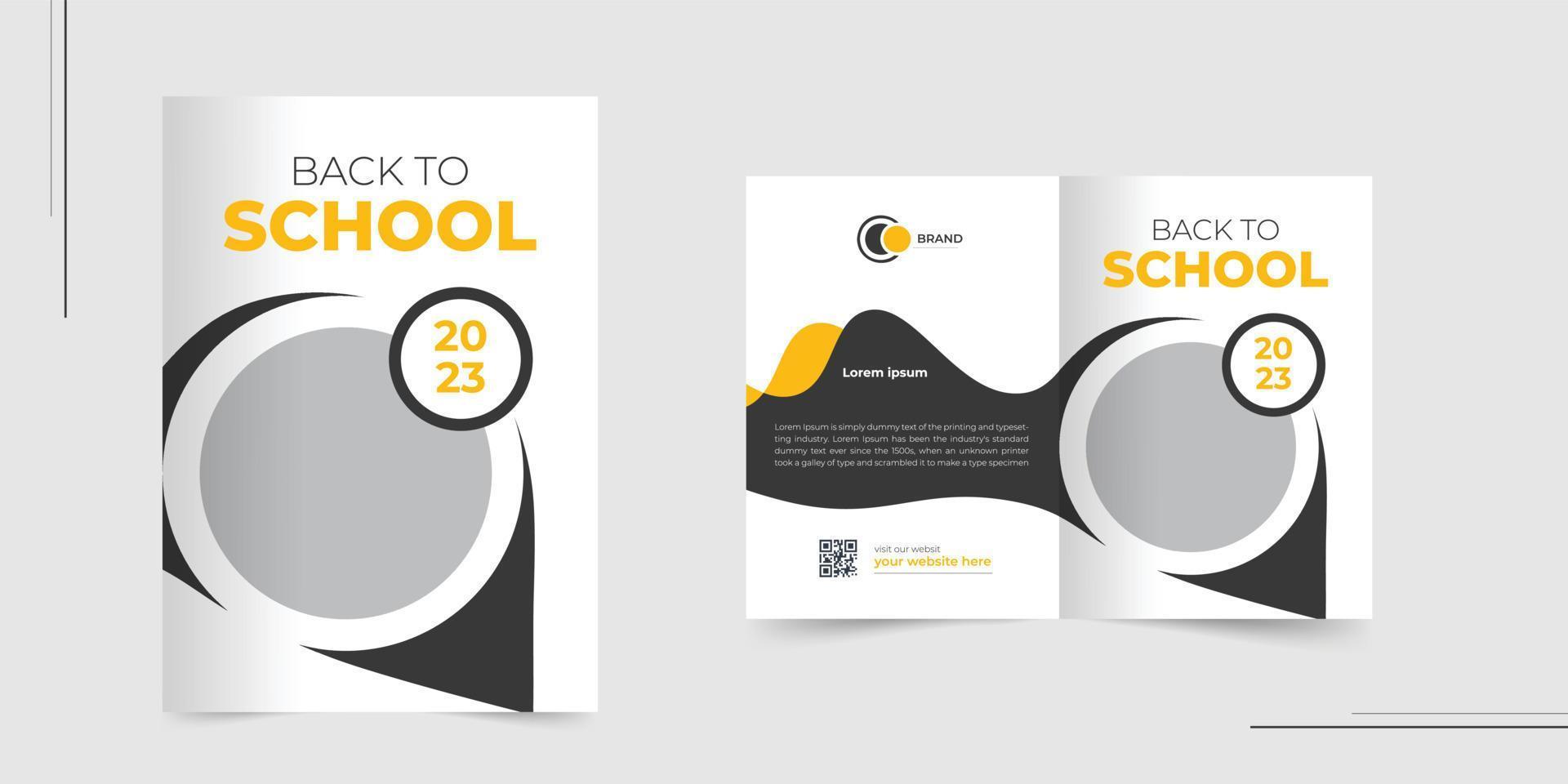 terug naar school- brochure ontwerp of school- toelating brochure ontwerp sjabloon vector