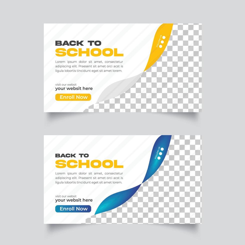 school- toelating web banier of terug naar school- web banier ontwerp vector