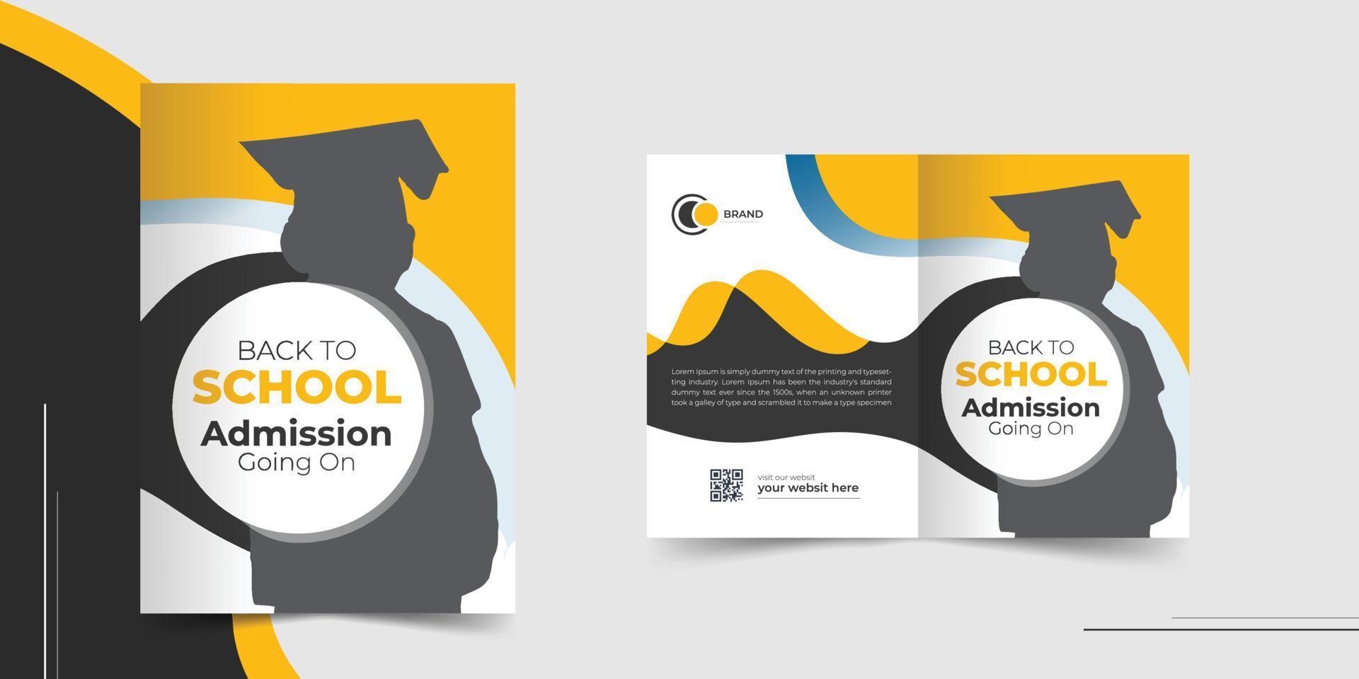 terug naar school- brochure ontwerp of school- toelating brochure ontwerp sjabloon vector
