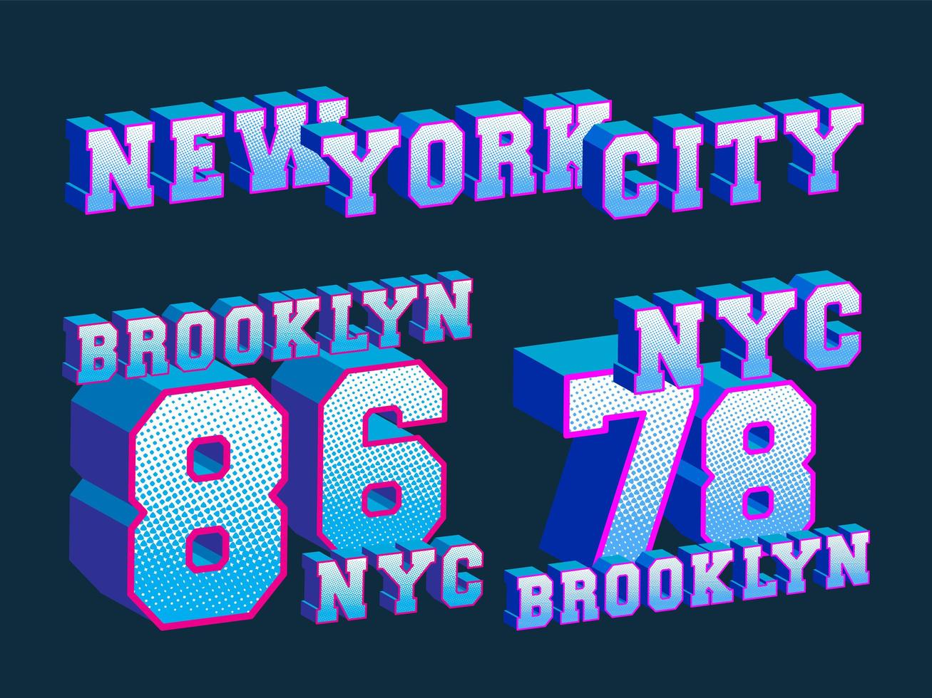 New York City en Brooklyn t-shirt print stempel vector