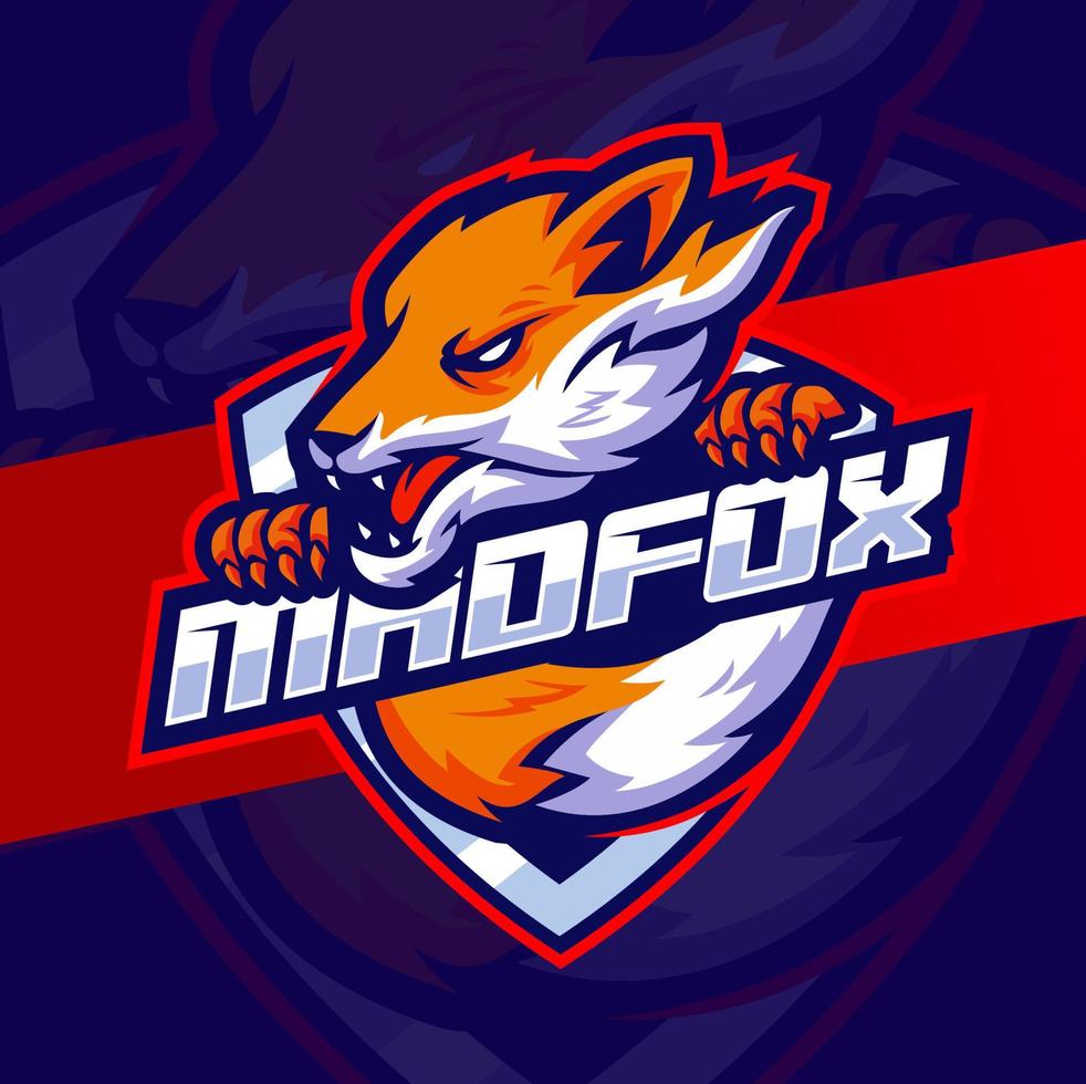 vos mascotte illustratie karakter Super goed ontwerpen voor esport logo en sport vector