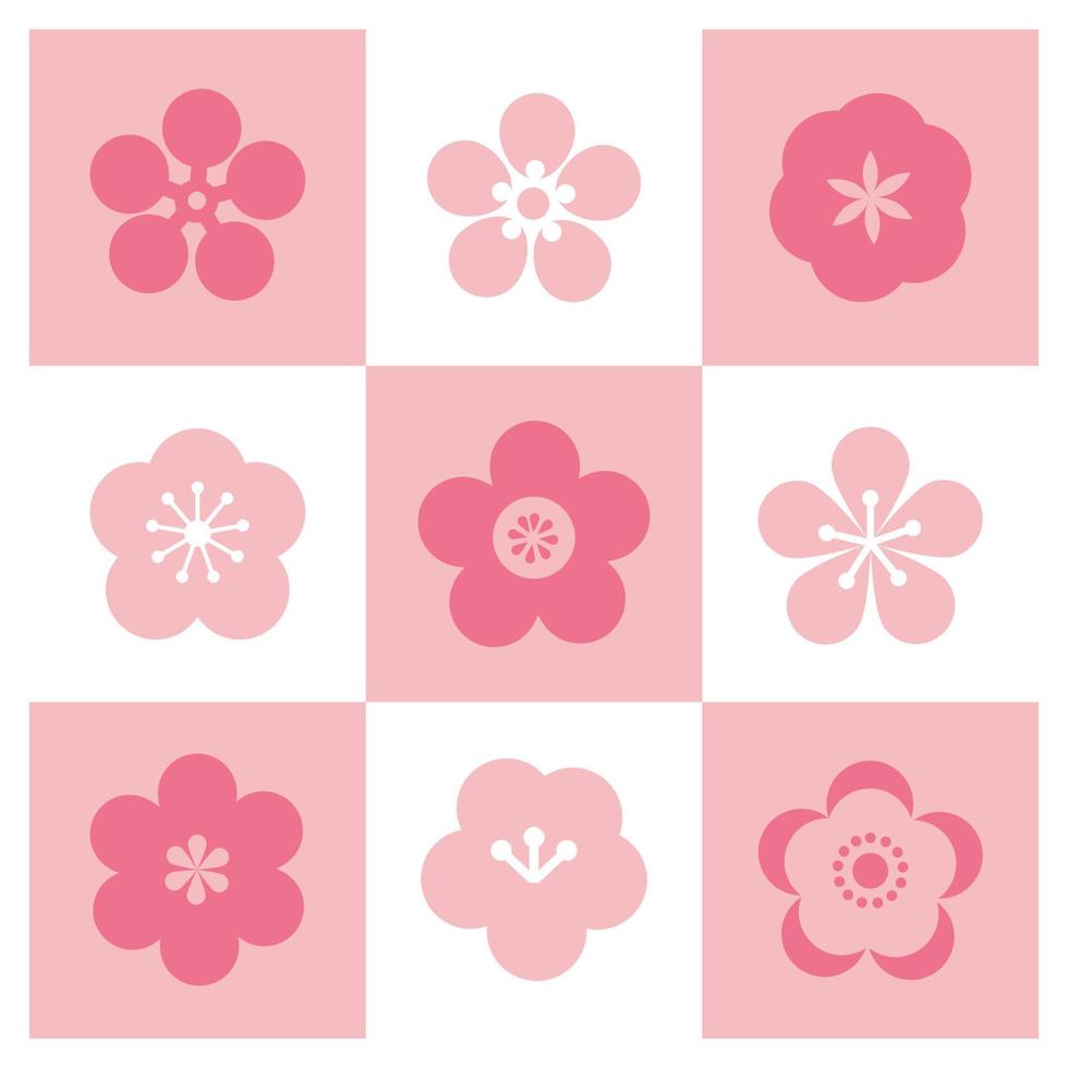 pink Pruim bloesem bloemen vector