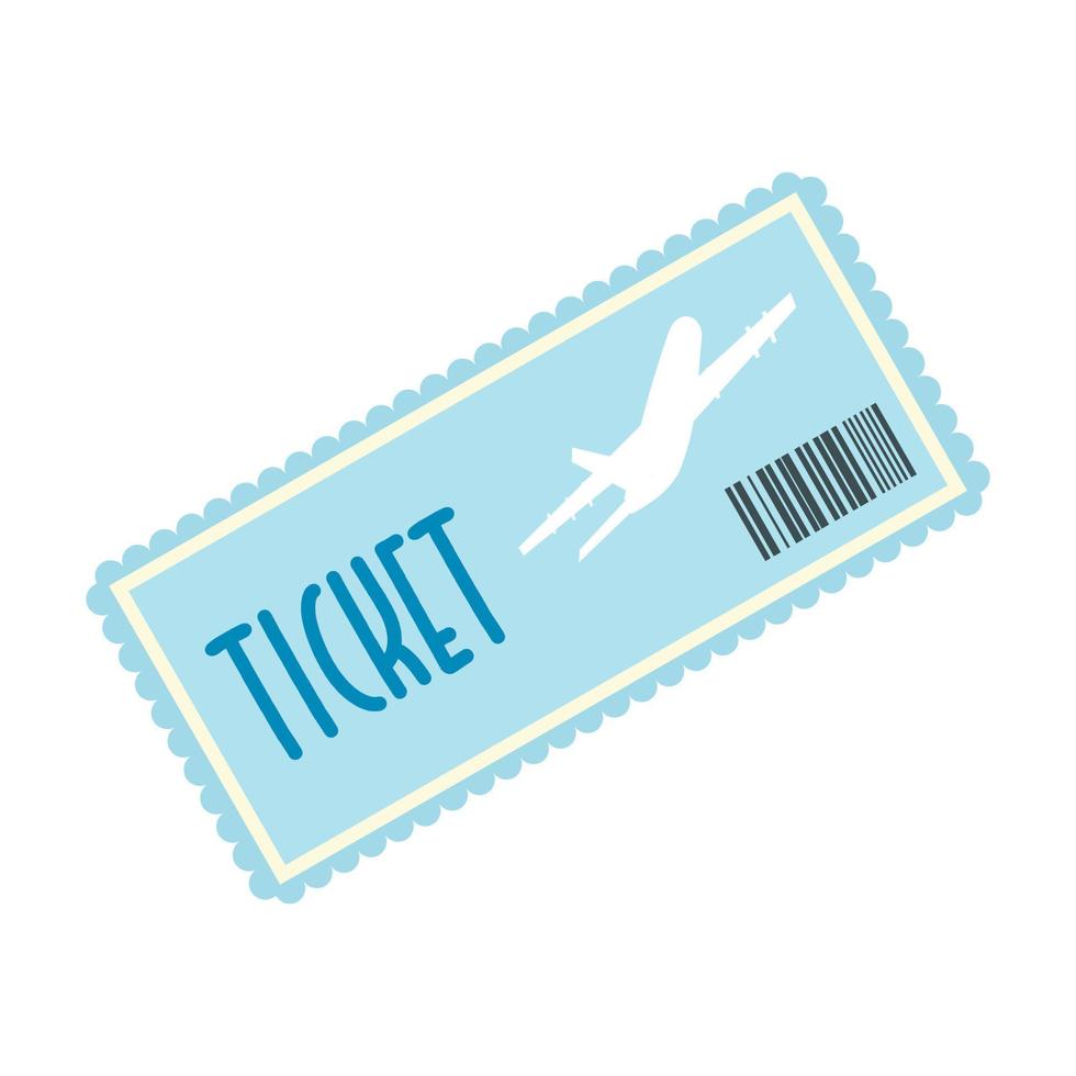 vliegtuig ticket plat pictogram vector