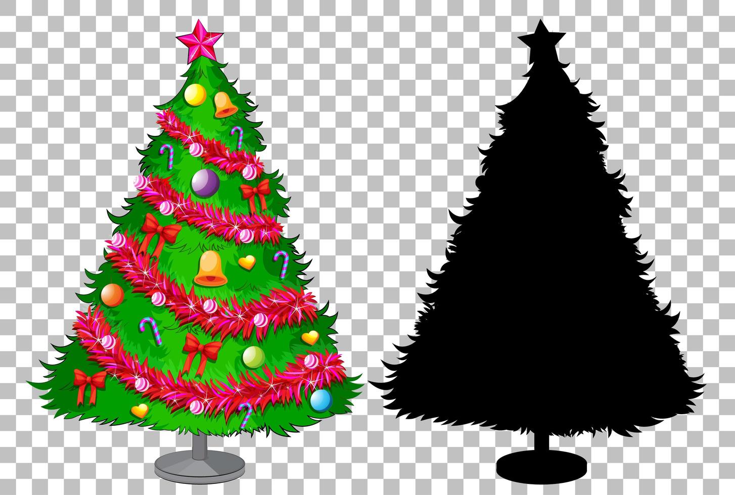 set kerstboom op transparante achtergrond vector