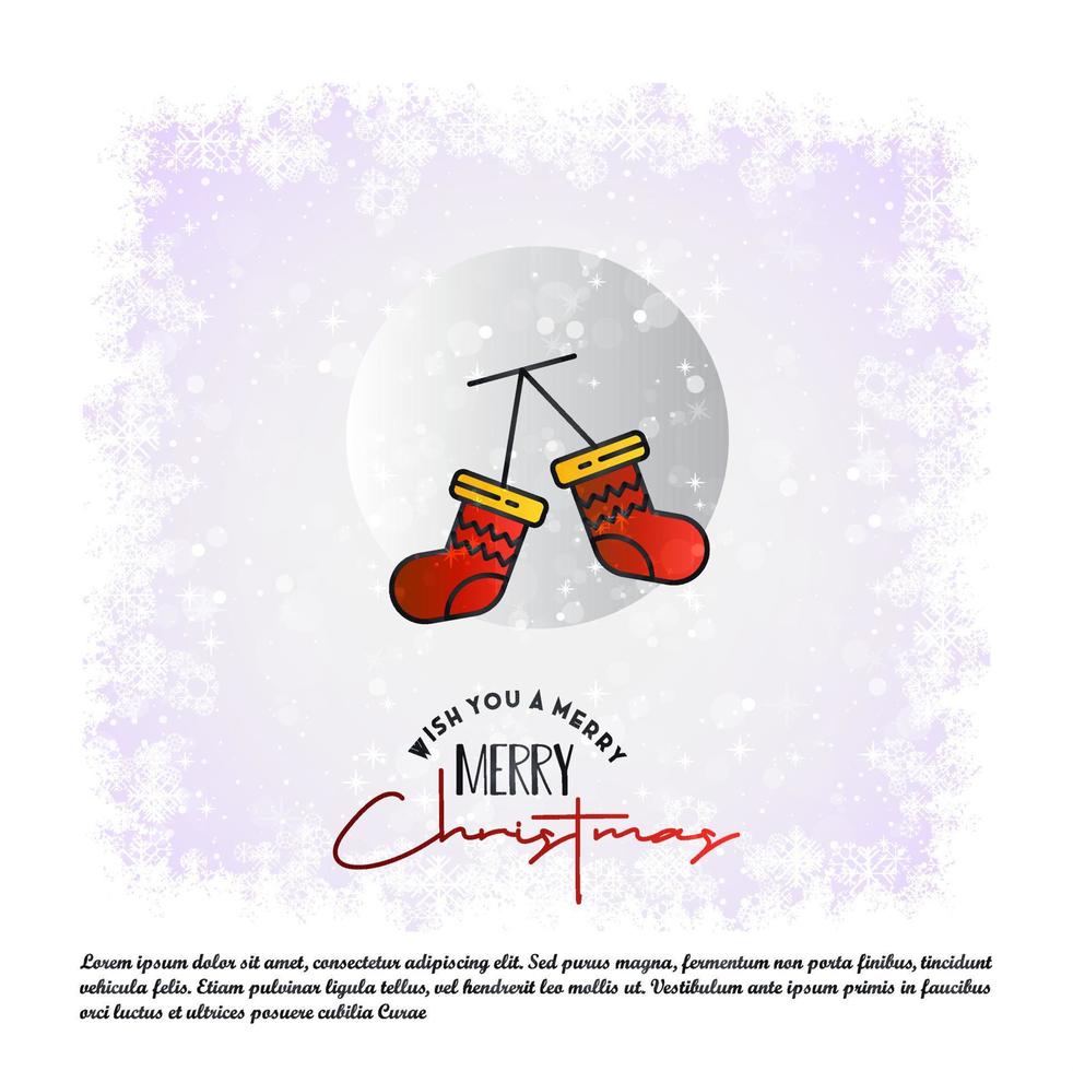 vrolijk Kerstmis kaart met creatief ontwerp en licht achtergrond vector
