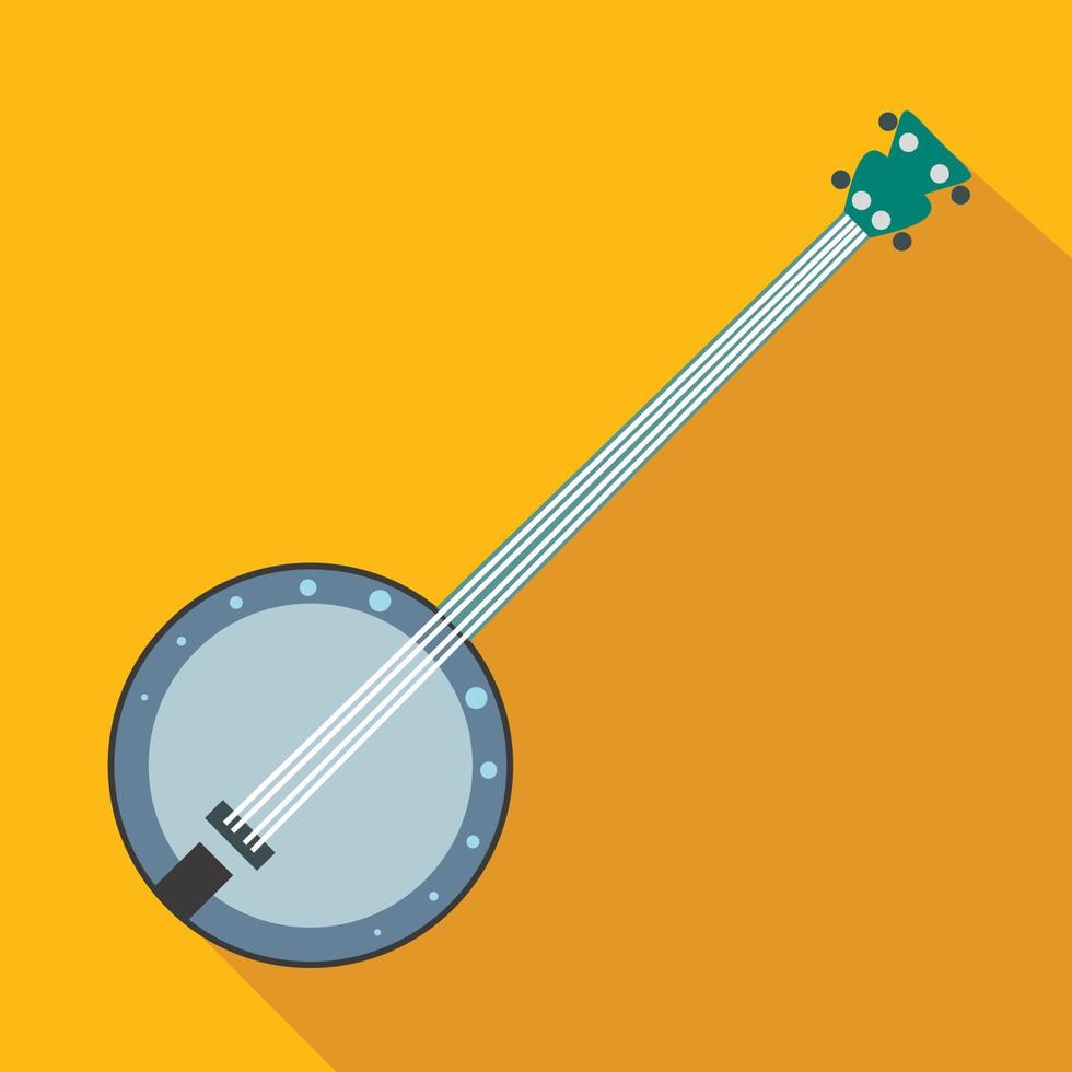 banjo plat pictogram vector