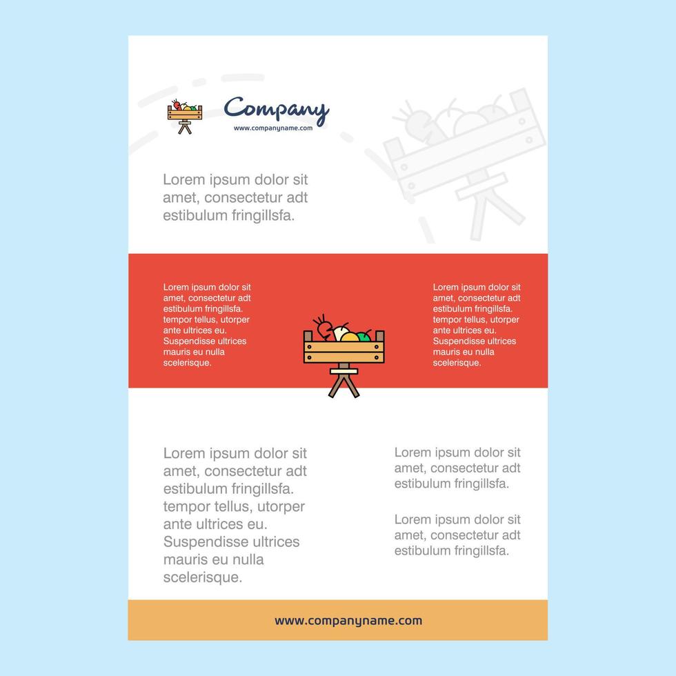 sjabloon lay-out voor groente mand comany profiel jaar- verslag doen van presentaties brochure brochure vector achtergrond