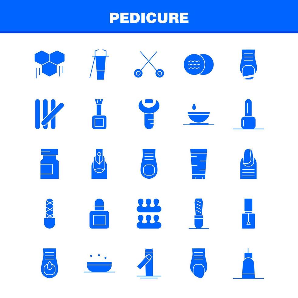 pedicure solide glyph icoon pak voor ontwerpers en ontwikkelaars pictogrammen van lotion lotion kuip zeep kunstmatig schoonheid room kunstmatig vector