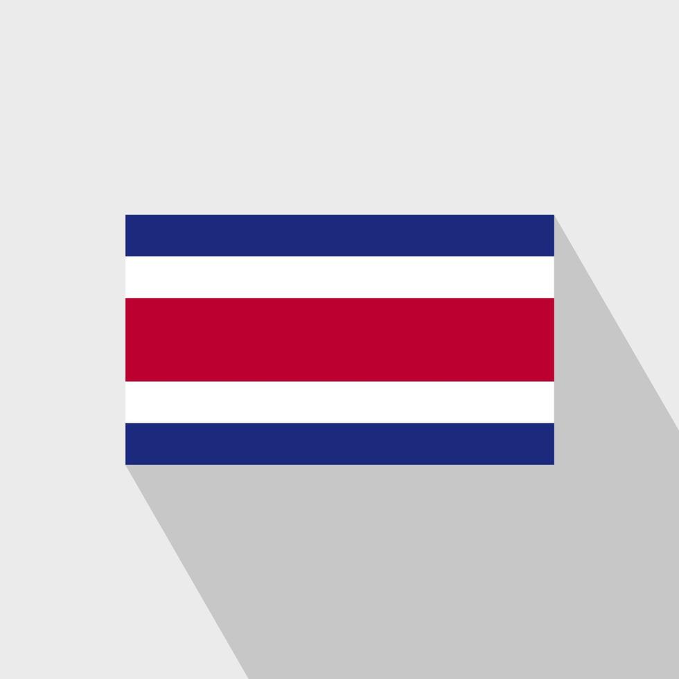 costa rica vlag lang schaduw ontwerp vector