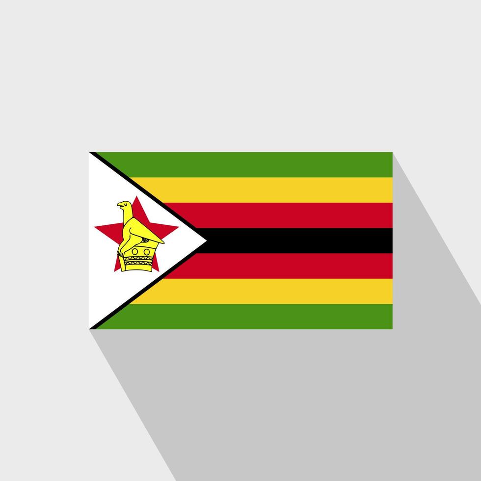 Zimbabwe vlag lang schaduw ontwerp vector