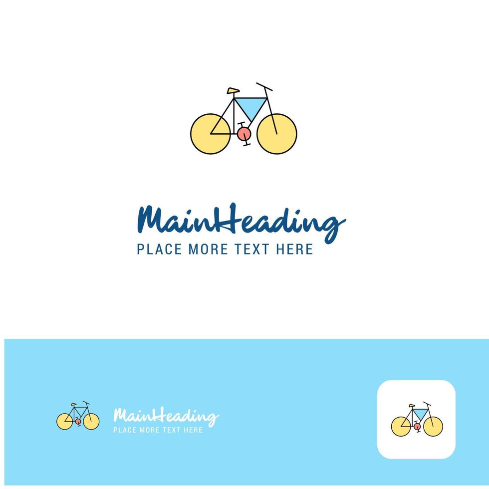 creatief fiets logo ontwerp vlak kleur logo plaats voor slogan vector illustratie