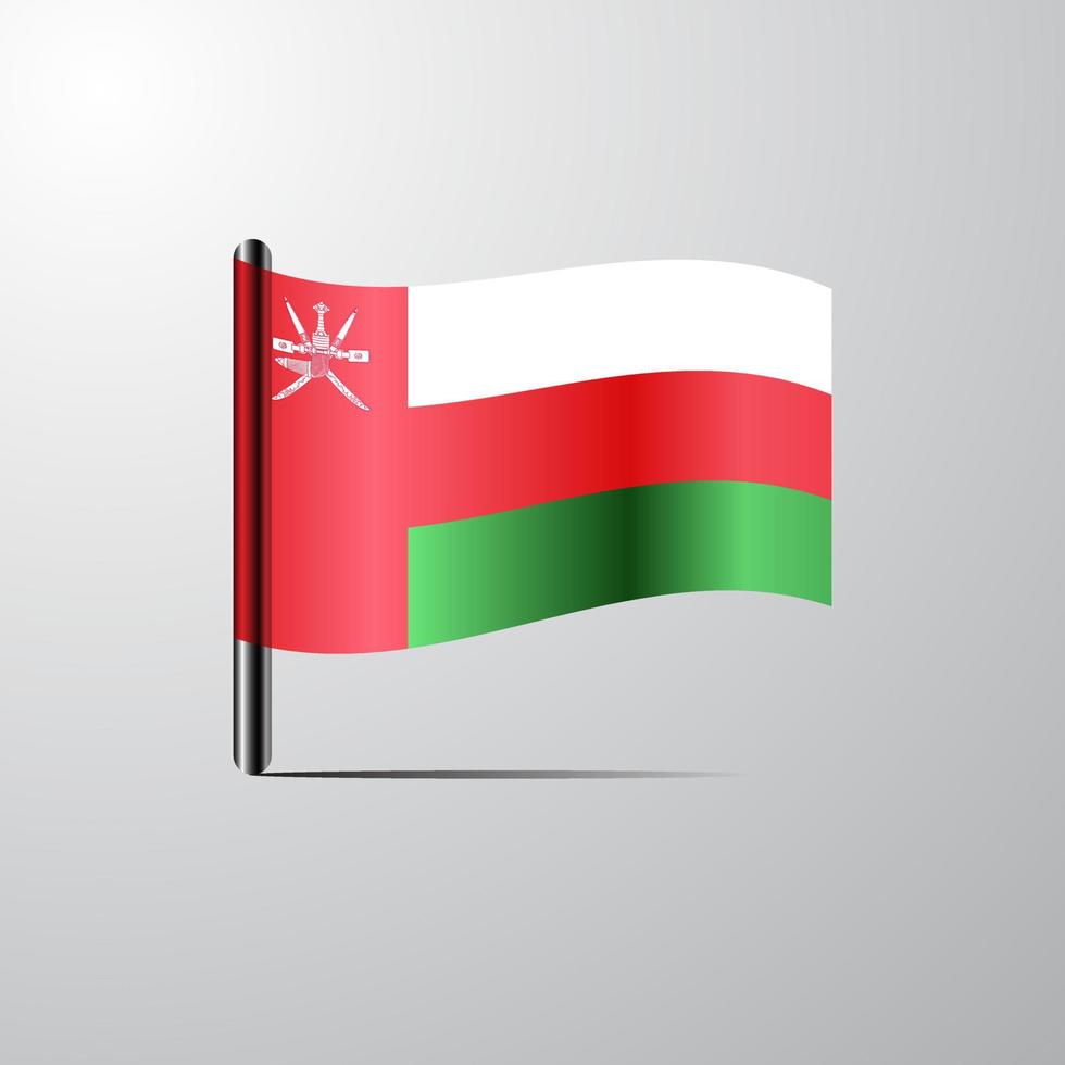 Oman golvend glimmend vlag ontwerp vector