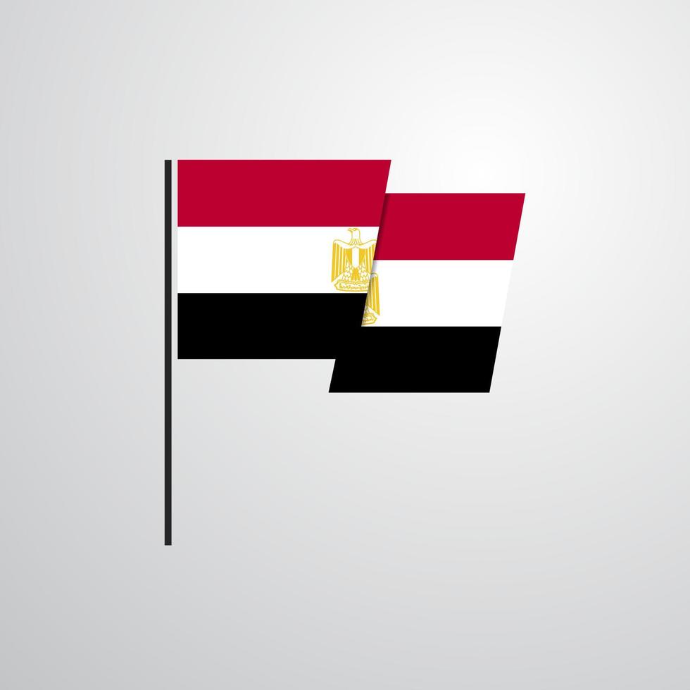 Egypte golvend vlag ontwerp vector