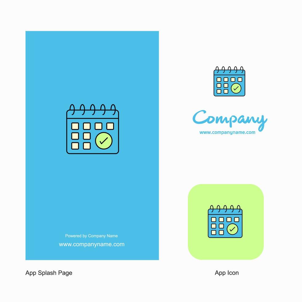 kalender bedrijf logo app icoon en plons bladzijde ontwerp creatief bedrijf app ontwerp elementen vector