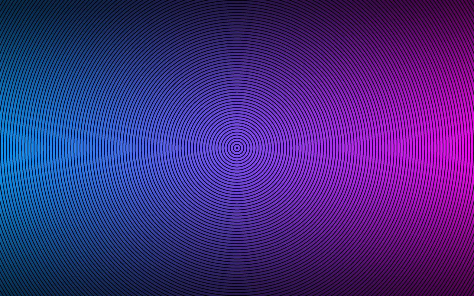 blauw en roze abstract cirkel achtergrond. zwart cirkels Aan grijs achtergrond met kleurrijk verloop. gemakkelijk meetkundig patroon vector