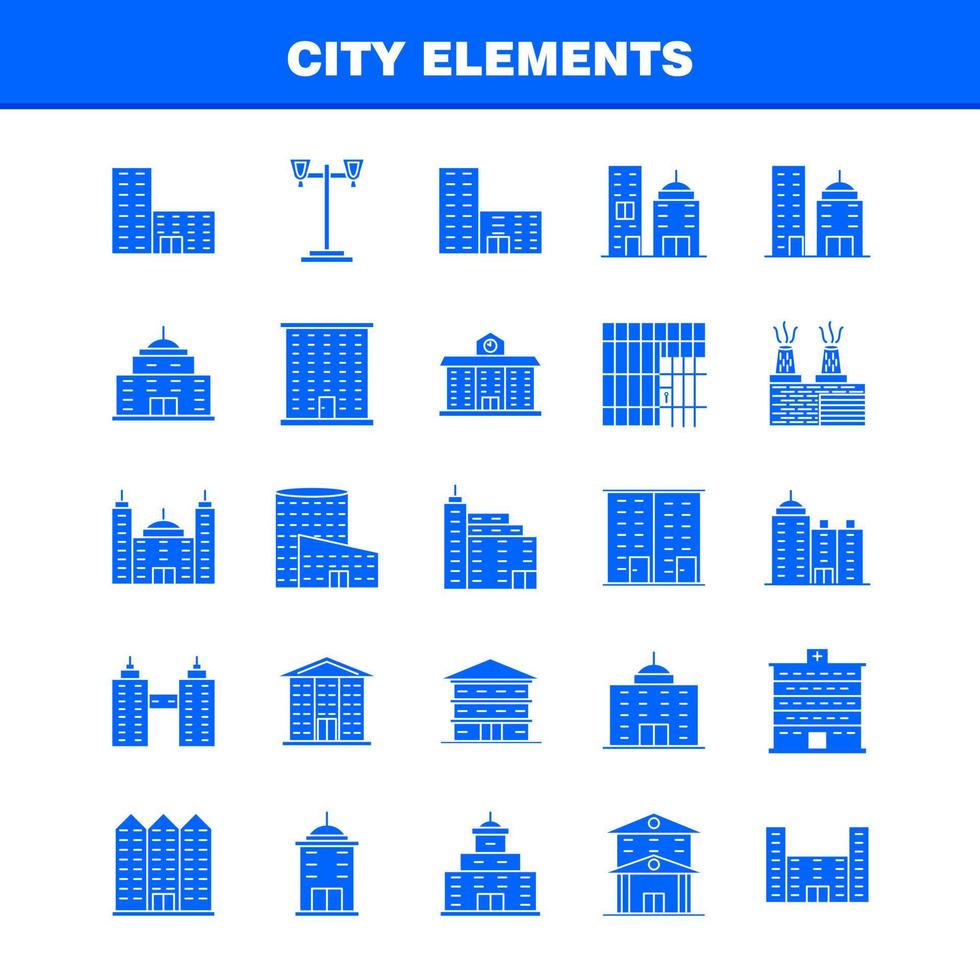 stad elementen solide glyph pictogrammen reeks voor infographics mobiel uxui uitrusting en afdrukken ontwerp omvatten toren gebouw stad kantoor gebouwen toren stad kantoor eps 10 vector