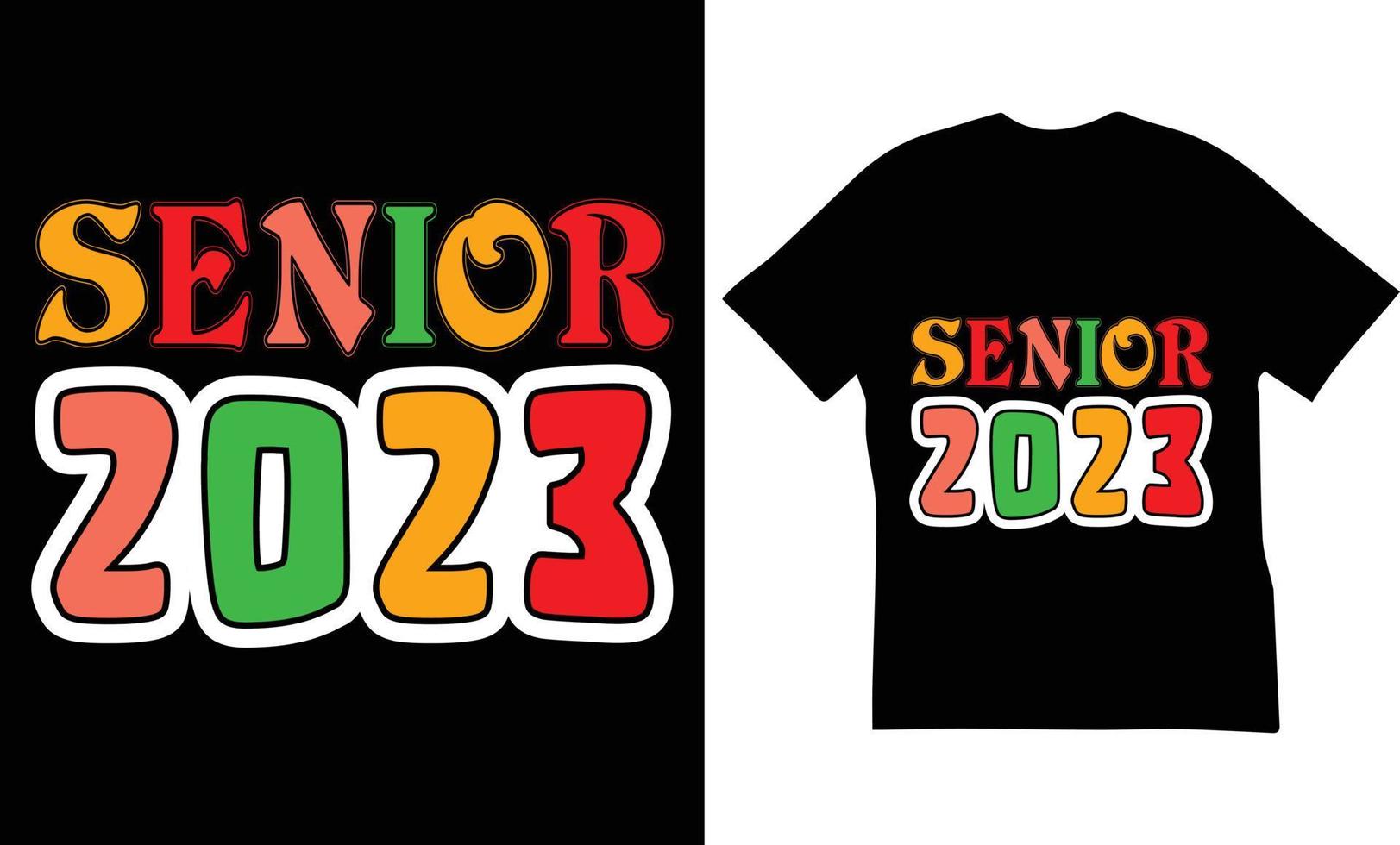 senior 2023 citaten t-shirt ontwerp. de het beste gelukkig nieuw jaar citaten t-shirt ontwerp. vector