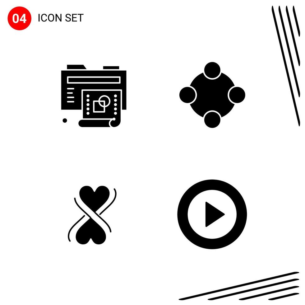 verzameling van 4 vector pictogrammen in solide stijl pixel perfect glyph symbolen voor web en mobiel solide icoon tekens Aan wit achtergrond 4 pictogrammen creatief zwart icoon vector achtergrond
