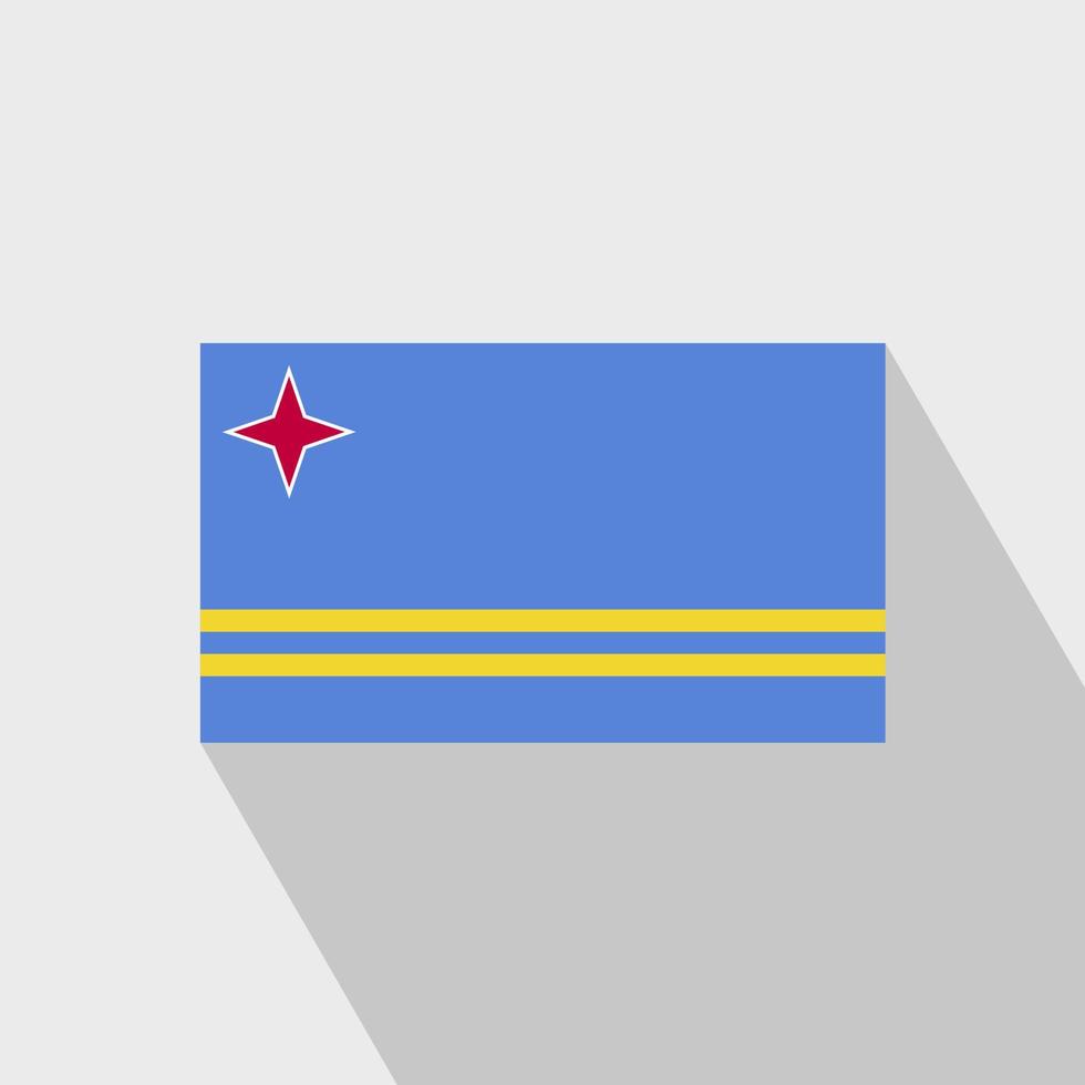 aruba vlag lang schaduw ontwerp vector