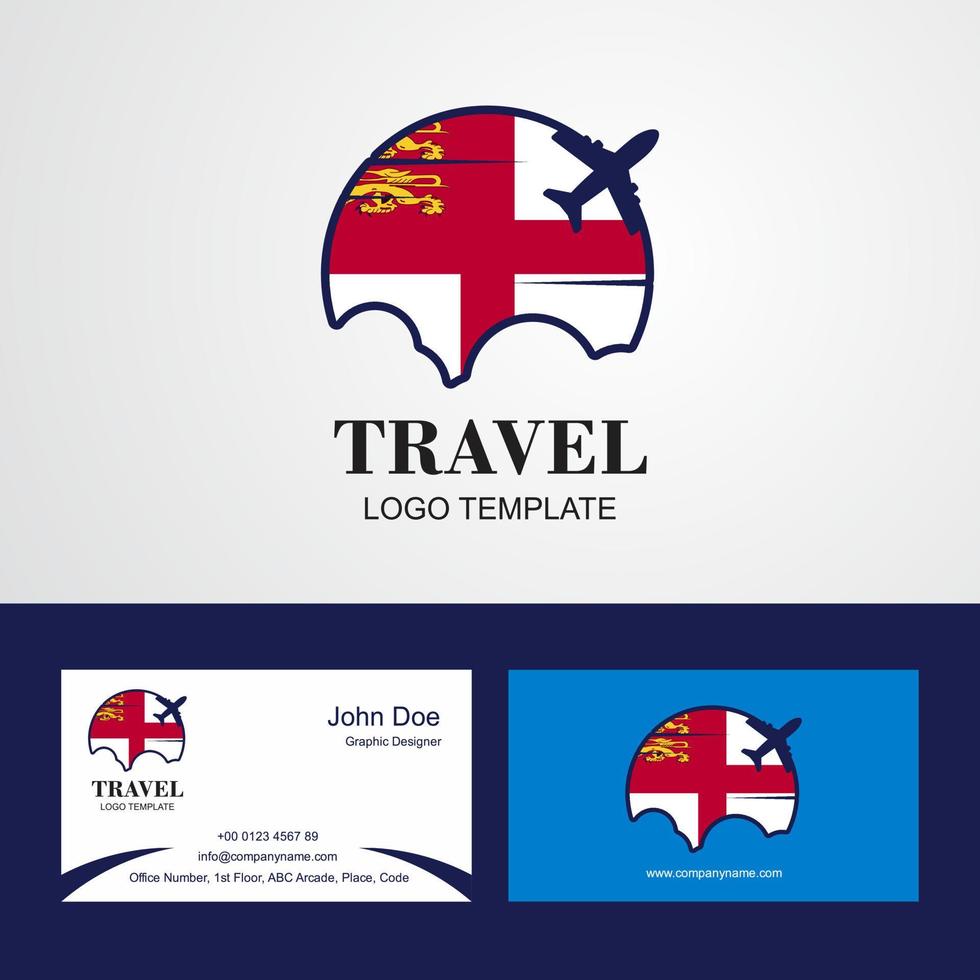 reizen sark vlag logo en bezoekende kaart ontwerp vector