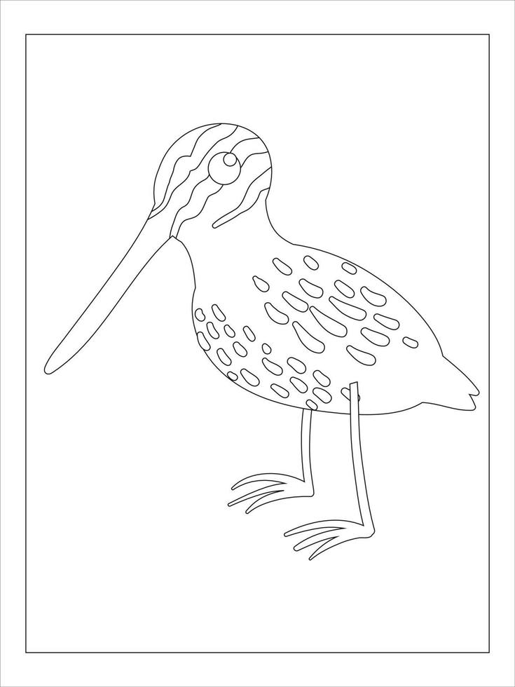 vogel kleurplaat voor kinderen vector