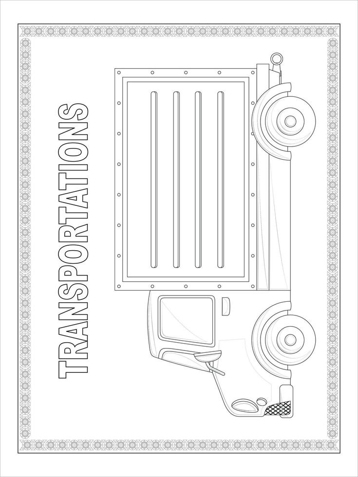 vrachtauto transporten kleur bladzijde vector