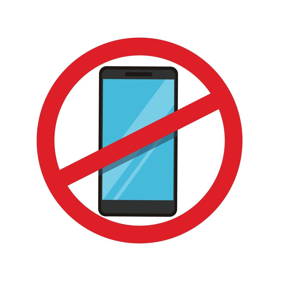telefoon verbod teken. verbod icoon vector illustratie