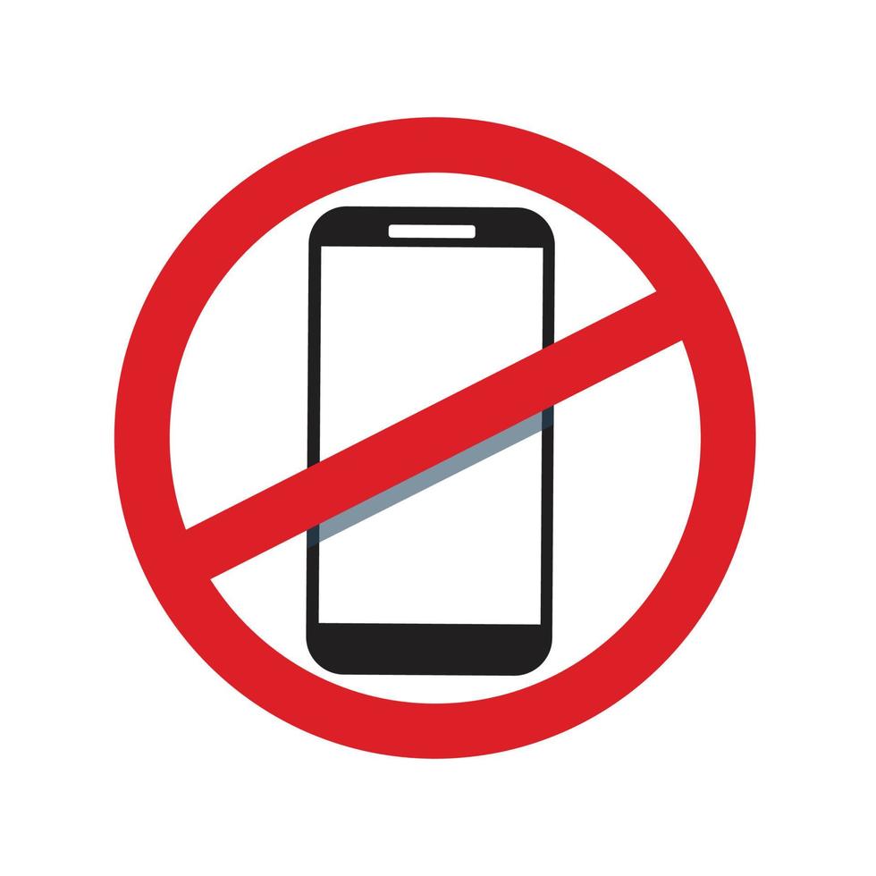 telefoon verbod teken. verbod icoon vector illustratie