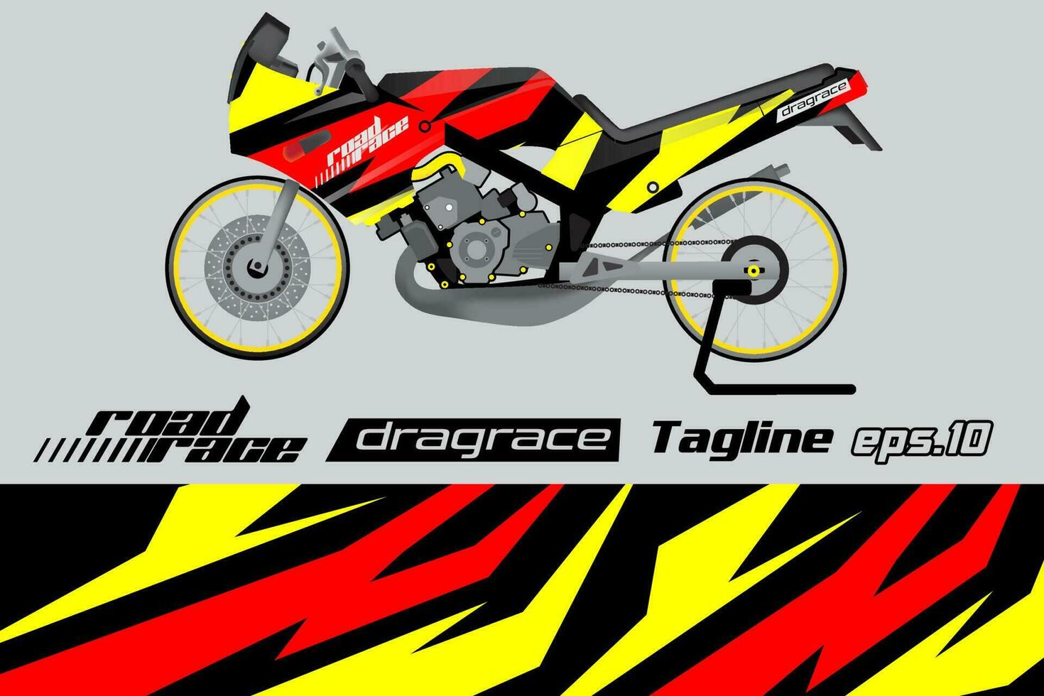 desain pembungkus stiker motor slepen racing vector penuh eps.10