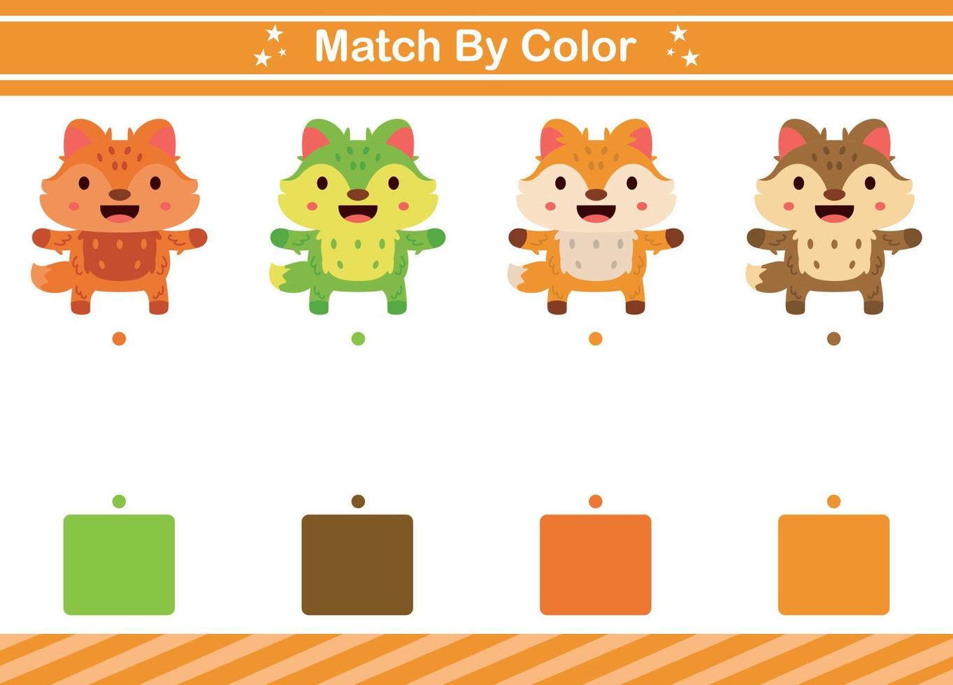 bij elkaar passen door kleur van dier leerzaam spel voor kleuterschool bij elkaar passen spel voor kinderen vector