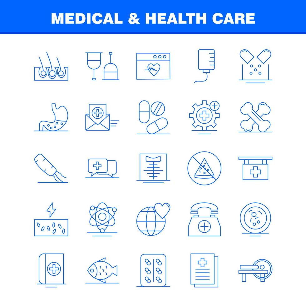 medisch en Gezondheid zorg lijn icoon voor web afdrukken en mobiel uxui uitrusting zo net zo gezondheidszorg ziekenhuis medisch laboratorium medisch instelling ziekenhuis plus pictogram pak vector